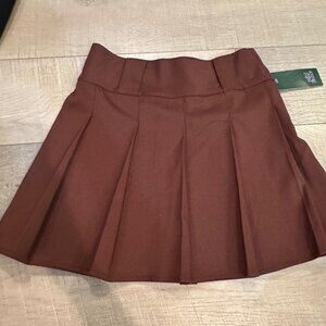 WILD FABLE JUNIOR WOMENS BROWN PLEATED SKIRT NEW XXS